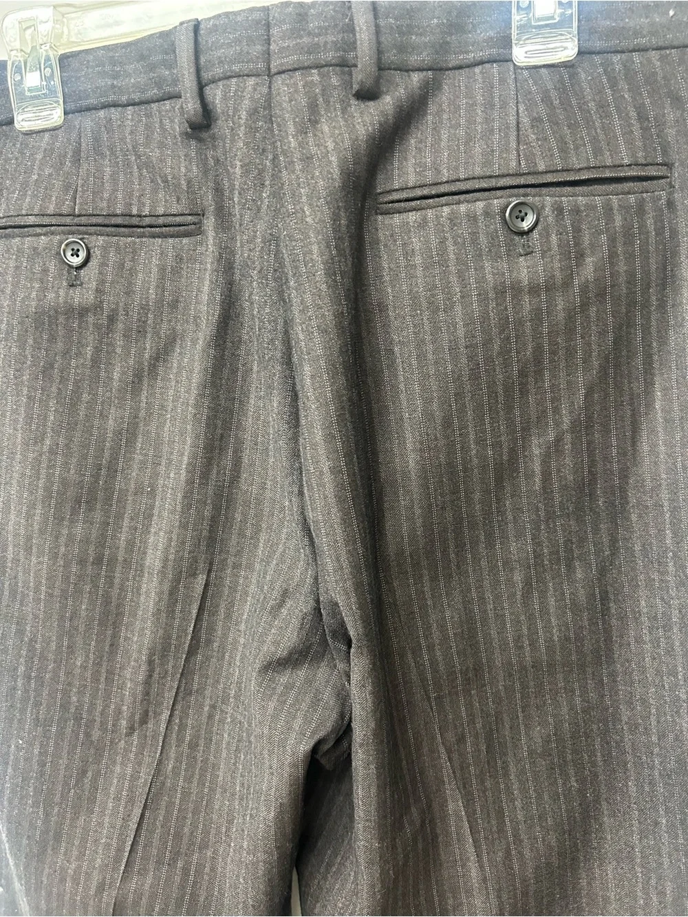 Banana Republic Men's Dark Gray Pinstripe Dress Pants